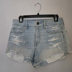 American Eagle Outfitters Festival High Rise Distressed Denim Shorts